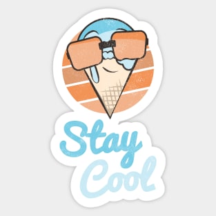 Stay Cool Ice Cream Summer Quote Sticker